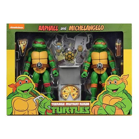 NECA TMNT Michelangelo & Raphael Turtles 7" Scale Action Figure Cartoon 2 Pack 634482541036 | eBay