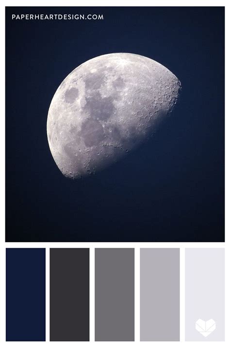 Moon Inspired Gray + Navy Color Palette - 8 Outer Space Color Schemes ...