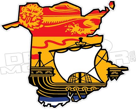 New Brunswick Flag Provincial Outline Decal DM - DecalMonster.com