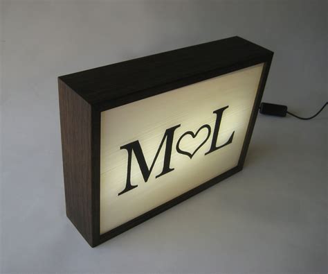 Custom Order Personalized Wedding Signs Name Initial Light Box - BINGKAI