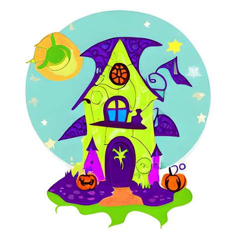 Fairy Halloween Witch House Realistic 4k Illustration Clipart · Creative Fabrica