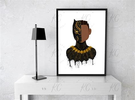 Killmonger Black Panther Printable Black Boy Art Afro Art - Etsy