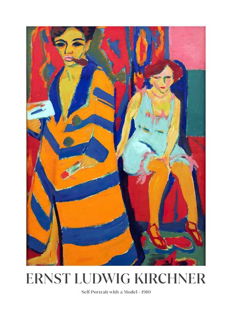 Ernst Ludwig Kirchner - Self-Portrait with a Model - Poster – Murellos