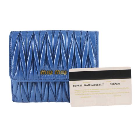 Miu Miu Blue Matelasse Wallet