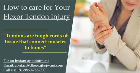 Flexor tendon repair is usually performed under a regional or general anaesthetic. Visit our ...