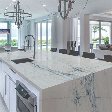 Fantasy Lux | super white quartzite kitchen | Fantasy Lux quartzite | White quartzite kitchen ...