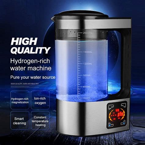 Olmy Hydrogen Rich Water Machine, Micro-Electrolysis High Concentration Super Large Capacity 2L ...