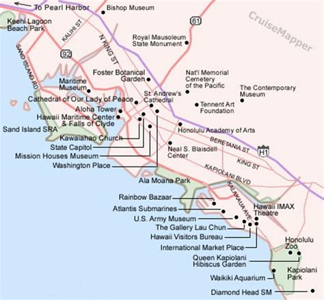 Honolulu Cruise Terminal Map - China Map Tourist Destinations