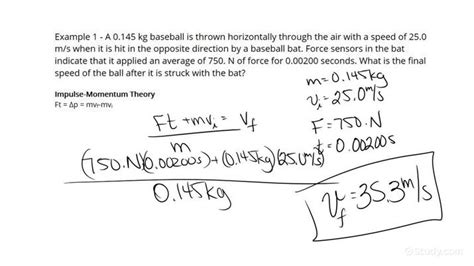 Impulse And Momentum Formula Sheet