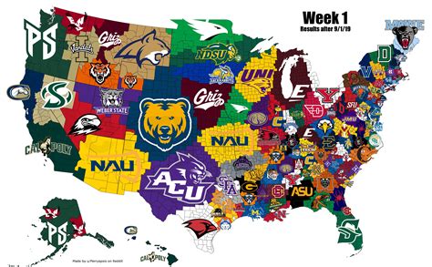 2019 FCS Imperialism Map: Week 1 : CFB