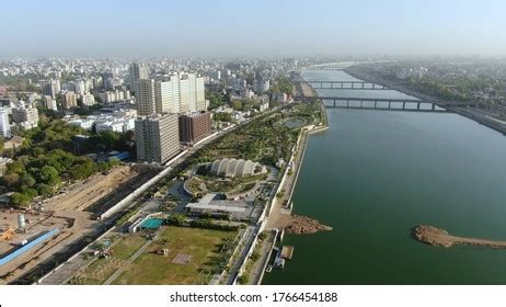 Aerial View Ahmedabadgujaratindia Riverfront Garden Skyline Stock Photo ...