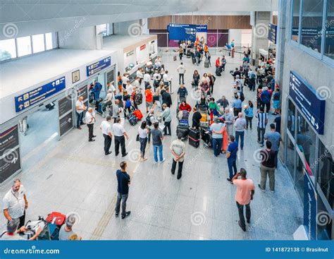 Busy International Arrivals Hall at Galeao Rio De Janeiro International ...