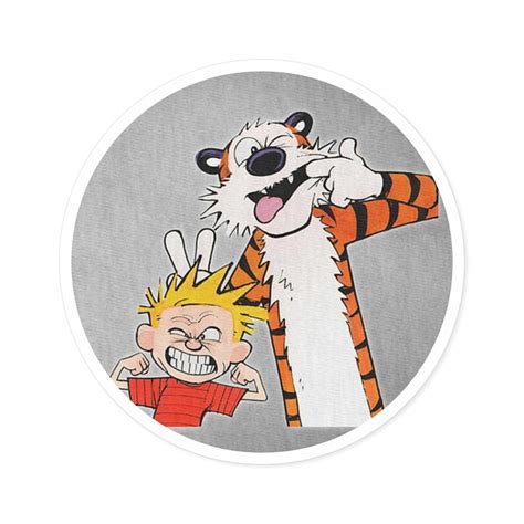 Calvin and Hobbes Round Stickers Indooroutdoor - Etsy