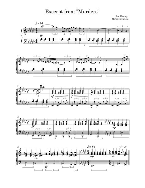 Murders – Miracle Musical (ミラクルミュージカル) Sheet music for Piano (Solo) Easy | Musescore.com