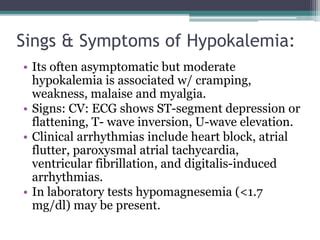 Hypokalemia - Pharmacotherapy | PPT