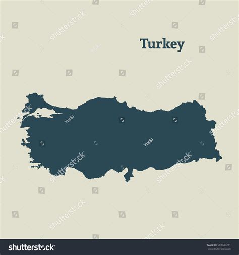 Outline Map Turkey Isolated Vector Illustration Stock Vector (Royalty ...