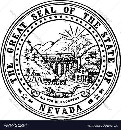 Great seal of the state of nevada vintage Vector Image