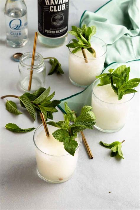 Frozen Mojito with Mint Simple Syrup - Cup of Zest