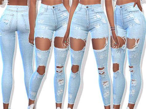 Ripped Denim Jeans 049 by Pinkzombiecupcakes at TSR » Sims 4 Updates