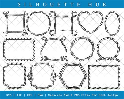 Rope Frame SVG Cut Files Rope Silhouette Rope Border Svg - Etsy Canada