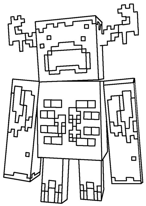 an image of a minecraft coloring page with blocks in the shape of a robot