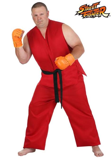 Plus Size Street Fighter Ken Costume for Men