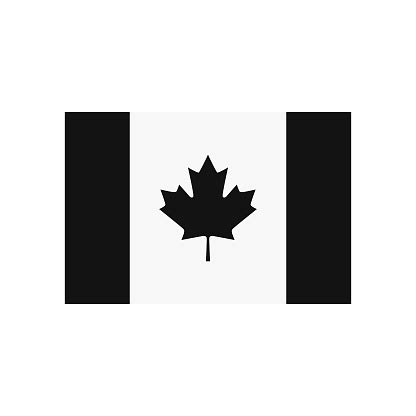 Black And White Canada Flag Icon Vector Design Stock Illustration ...