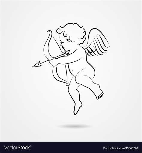 Hand drawn sketch of cupid. Vector illustration. Download a Free ...