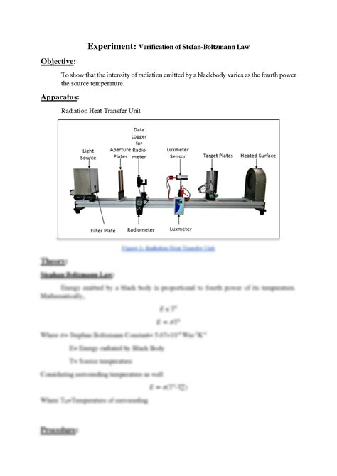 SOLUTION: Experiment _ Verification of Stefan Boltzmann law - Studypool