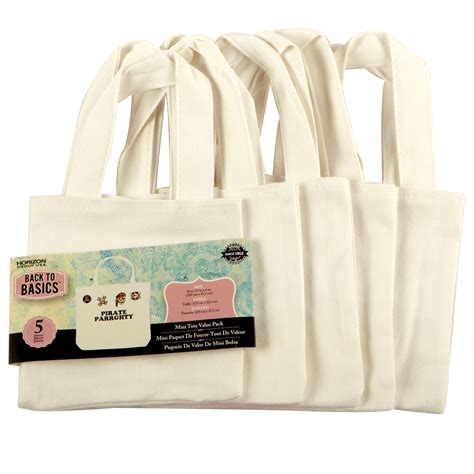 Back to Basics™ Canvas Tote Bag, Mini, 5 pack