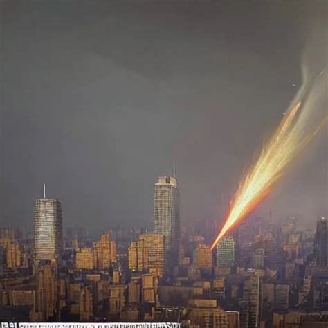 "Create a dramatic scene of a meteorite hurtling tow... | OpenArt