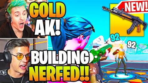 STREAMERS USE *NEW* HEAVY AR (GOLD AK-47) & BUILDING *NERFED* in Fortnite! - YouTube