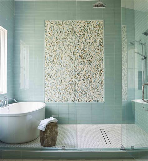 Mosaic tile by New Ravenna makes a bold statement in this Master Bath ...