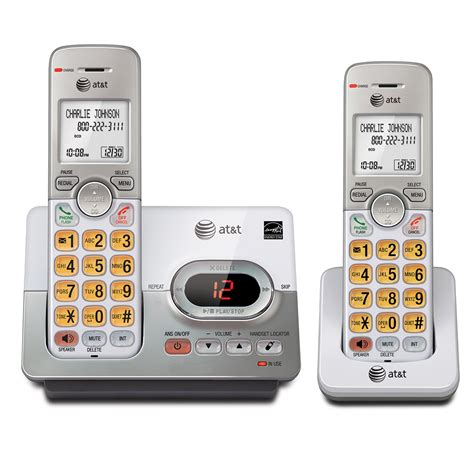 AT&T EL52203 DECT 6.0 Expandable Cordless Phone with Answering System ...