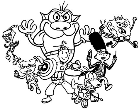 90s nickelodeon cartoons coloring pages - Clip Art Library
