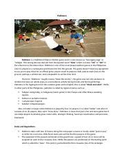 Patintero history and rules & regulations.docx - Patintero Patintero is a traditional Filipino ...