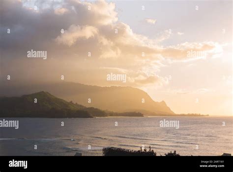 Sunset over Hanalei Bay Stock Photo - Alamy