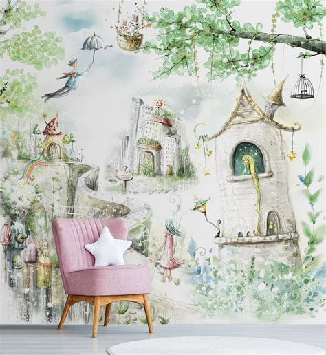 Magical Land Self Adhesive Wallpaper Nursery Wallpaper - Etsy