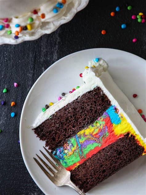 Chocolate Rainbow Ice Cream Cake - Completely Delicious