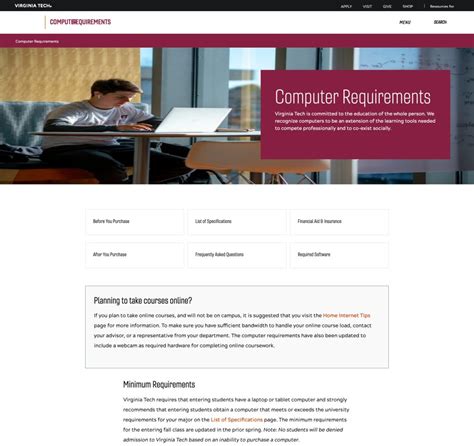 Computer Requirements | Computer Requirements | Virginia Tech