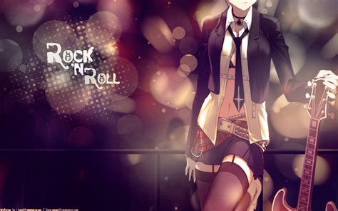 Anime Girl With Guitar Wallpaper