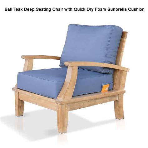 Teak Outdoor Patio Deep Seating Chair - Bali Lounge Chair - Teak Patio ...