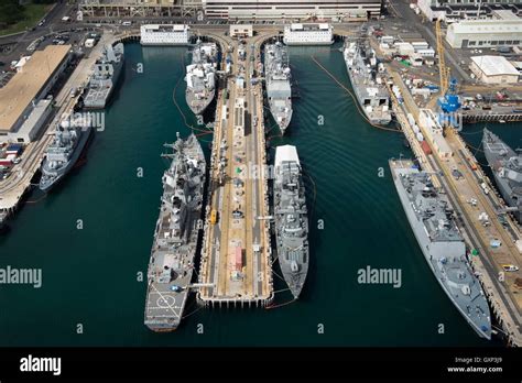 Aerial of pearl harbor with ships hi-res stock photography and images - Alamy