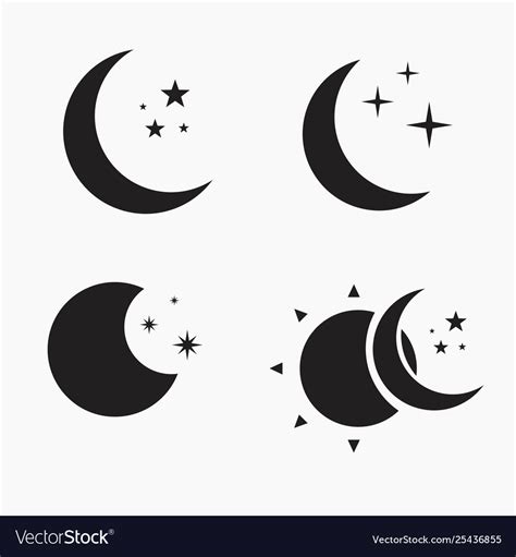 Flat moon icon night symbol Royalty Free Vector Image