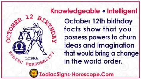 October 12 Zodiac (Libra) Horoscope Birthday Personality and Lucky Things