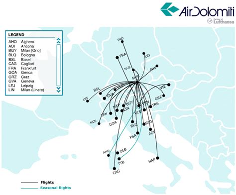 Air Dolomiti route map