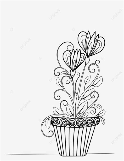 Floral Adult Coloring Page, Art, Drawn, Vector PNG and Vector with ...