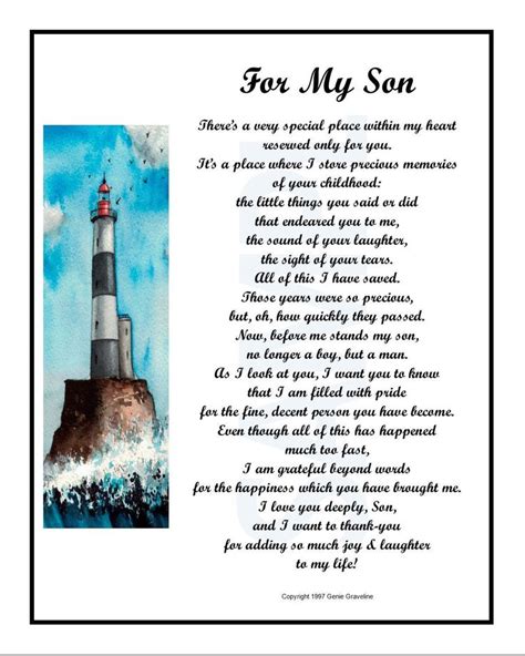 Poem for My Son, DIGITAL DOWNLOAD, Son Graduation, Son 18th 21st Birthday, Son's High School or ...