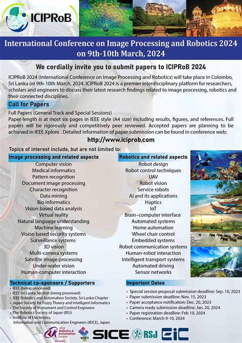 ICIPRoB 2024 - International Conference on Image Processing and Robotics