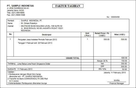 Contoh Faktur Penjualan Barang Elektronik | Ruang Ilmu